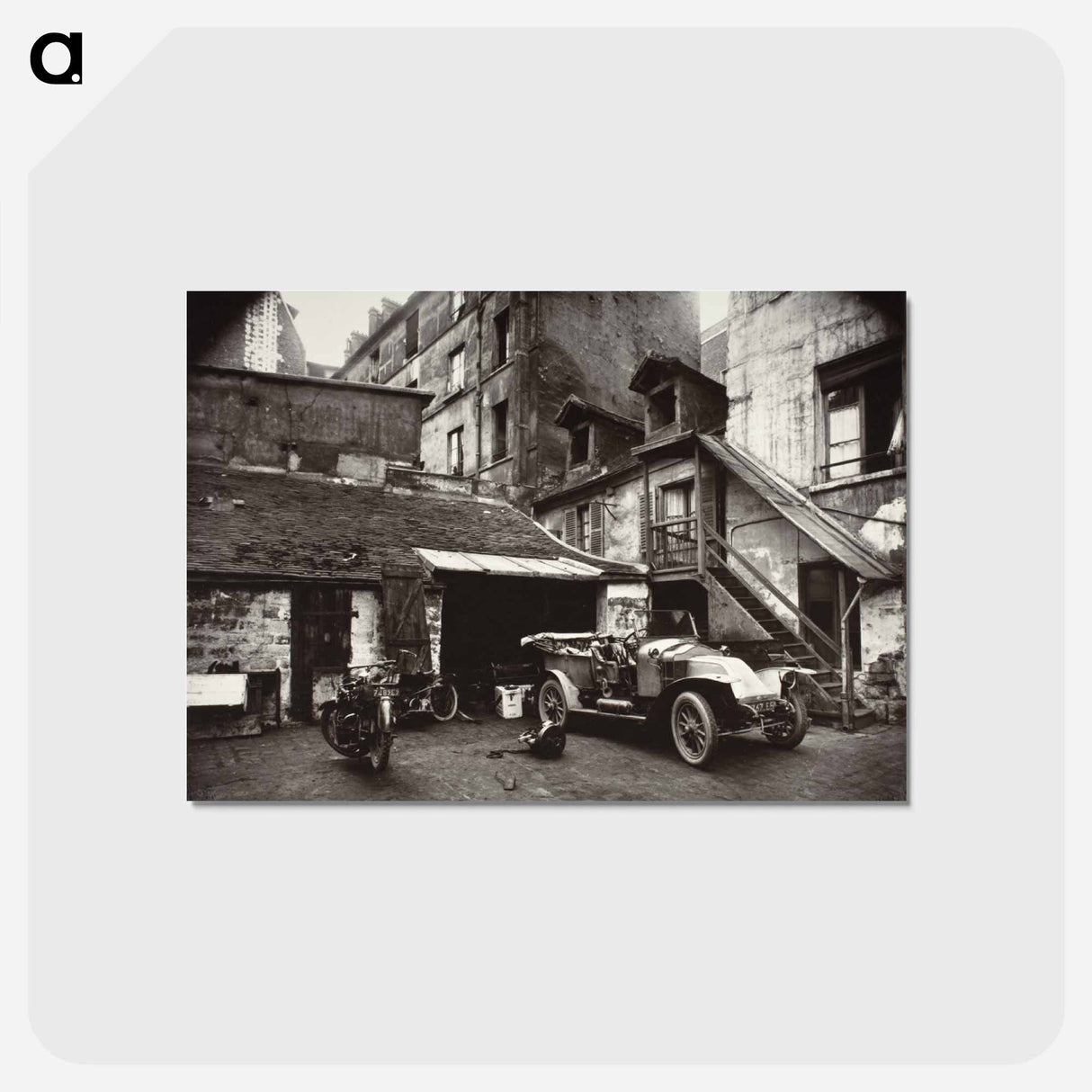 アートポストカード-Cour, Rue De Valence
 - ウジェーヌ アジェ Postcard.