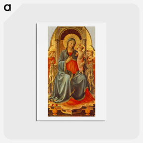 アートポストカード-Madonna with the Child and Angels - フラ アンジェリコ Postcard.
