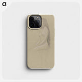 Seated female nude with long loose hair - グスタフ クリムト Phone Case.