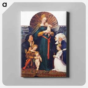 アートパネル-Madonna of the Burgermeister Meyer - ハンス ホルバイン Canvas.