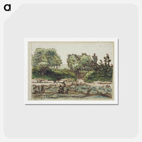 アートポストカード-Orchard Fence near Vichy - ジャン フランソワ ミレー Postcard.