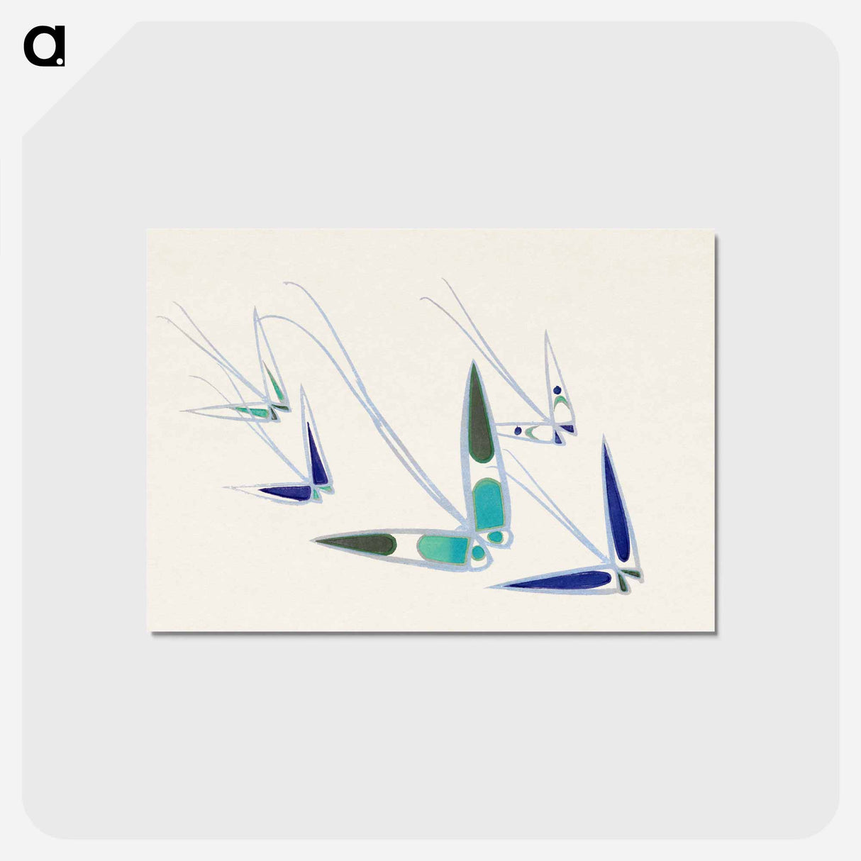 アートポストカード-One Thousand Butterflies - 神坂 雪佳 Postcard.