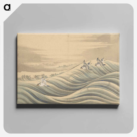 アートパネル-Chidori Birds, School of Katsushika Hokusai - 葛飾 北斎 Canvas.