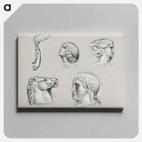 アートパネル-Women, horse and arm with a torch - レオ ヘステル Canvas.