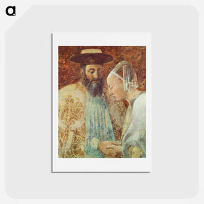 アートポストカード-Meeting between the Queen of Sheba and King Solomon (detail) - ピエロ デラ フランチェスカ Postcard.