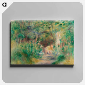 アートパネル-Landscape with Woman Gardening - ピエール オーギュスト ルノワール Canvas.