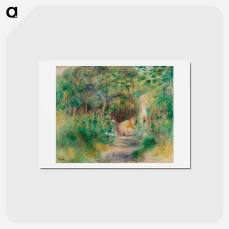 アートポストカード-Landscape with Woman Gardening - ピエール オーギュスト ルノワール Postcard.