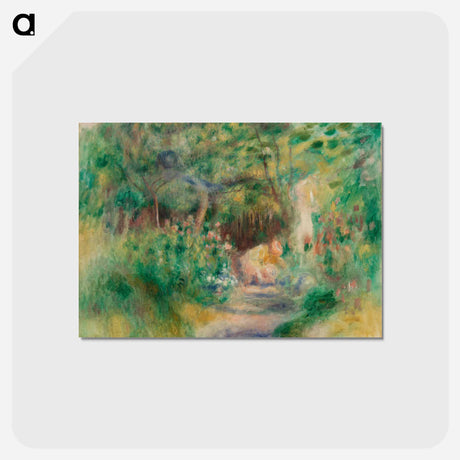 アートポストカード-Landscape with Woman Gardening - ピエール オーギュスト ルノワール Postcard.