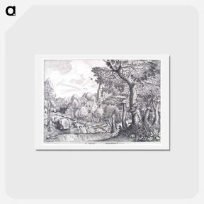 アートポストカード-Wooded Region - ピーター ブリューゲル Postcard.