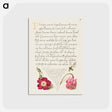 アートポストカード-Insect, Balkan Primrose, and Alpine Violet from Mira Calligraphiae Monumenta
 - 書道のお手本 Postcard.