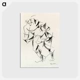 アートポストカード-Dynamism of the human body: Boxer - ウンベルト ボッチョーニ  Postcard.