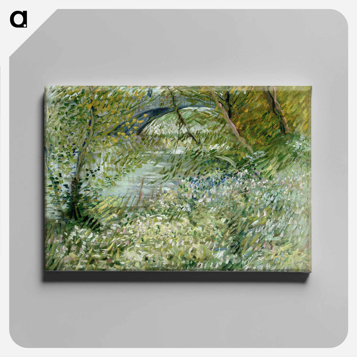 River Bank in Springtime - フィンセント ファン ゴッホ Canvas.