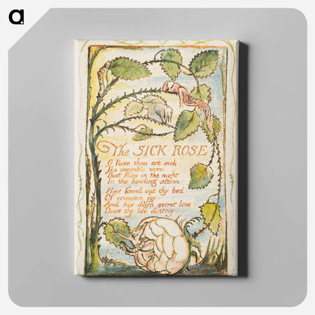 アートパネル-Songs of Innocence and of Experience: The Sick Rose - ウィリアム ブレイク Canvas.