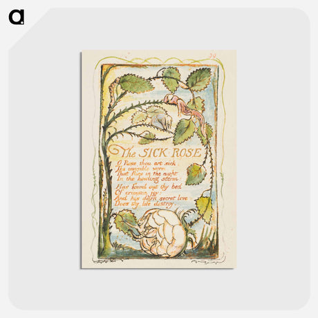 アートポストカード-Songs of Innocence and of Experience: The Sick Rose - ウィリアム ブレイク Postcard.