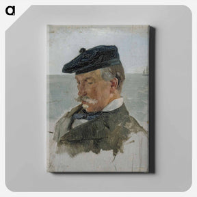 アートパネル-Portrait sketch of adolf von becker the painter - アルバート エーデルフェルト Canvas.