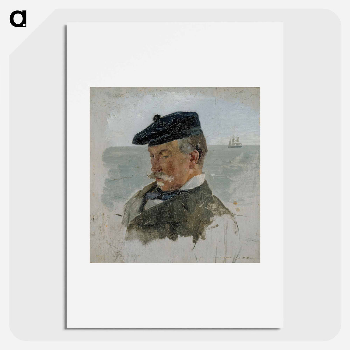 Portrait sketch of adolf von becker the painter - アルバート エーデルフェルト Poster.