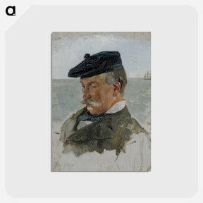 アートポストカード-Portrait sketch of adolf von becker the painter - アルバート エーデルフェルト Postcard.