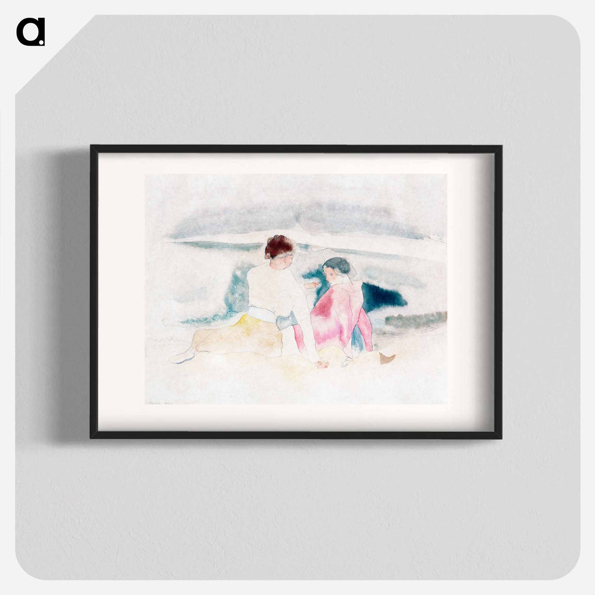 Two Women and Boats - チャールズ デムス Poster.