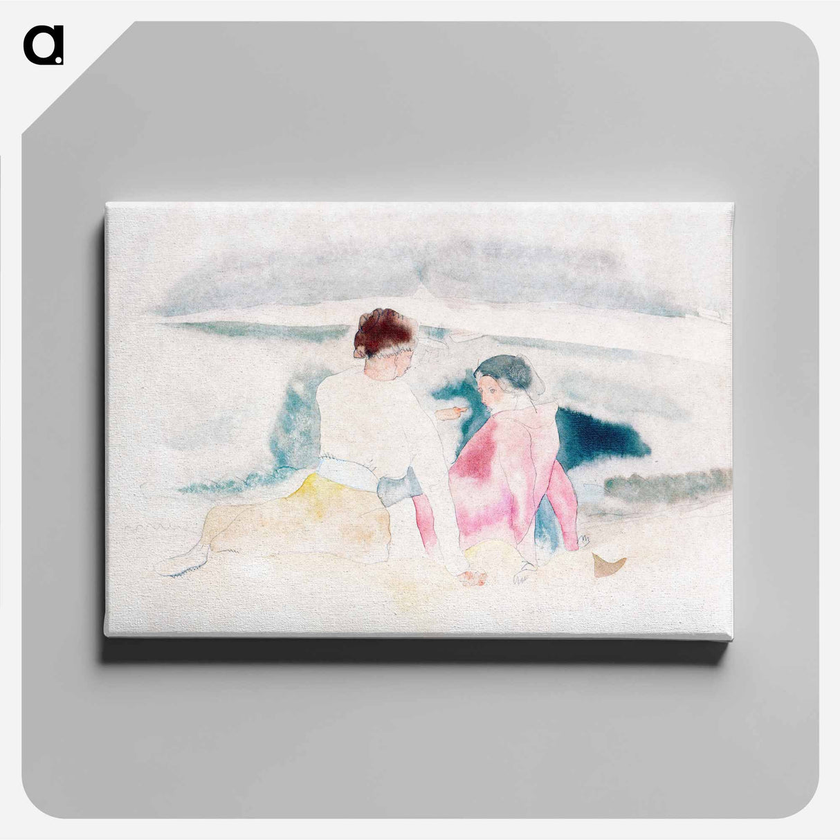 Two Women and Boats - Charles Demuth Canvas.