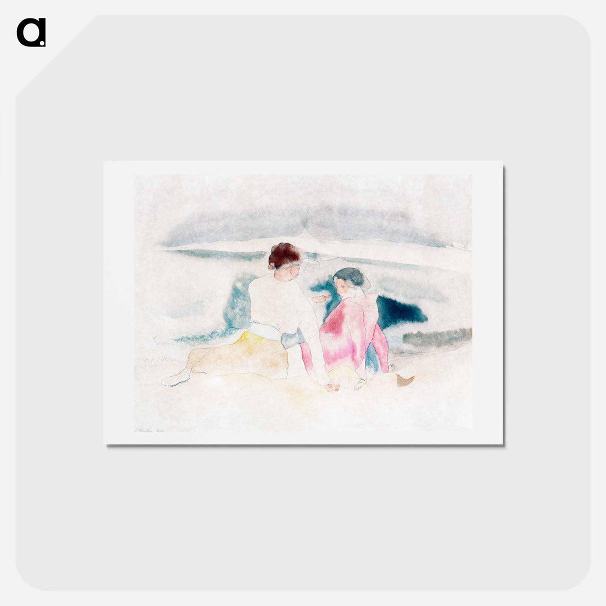 Two Women and Boats - チャールズ デムス Postcard.