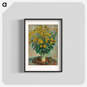 アートポスター-Jerusalem Artichoke Flowers - クロード モネ Poster.