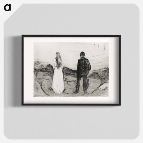 アートポスター-Two Human Beings. The Lonely Ones - エドヴァルド ムンク Poster.