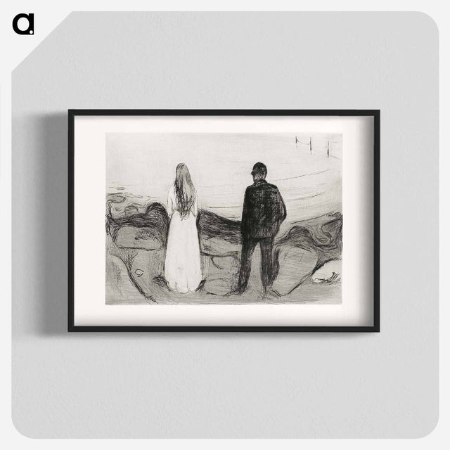 アートポスター-Two Human Beings. The Lonely Ones - エドヴァルド ムンク Poster.