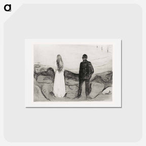 アートポストカード-Two Human Beings. The Lonely Ones - エドヴァルド ムンク Postcard.