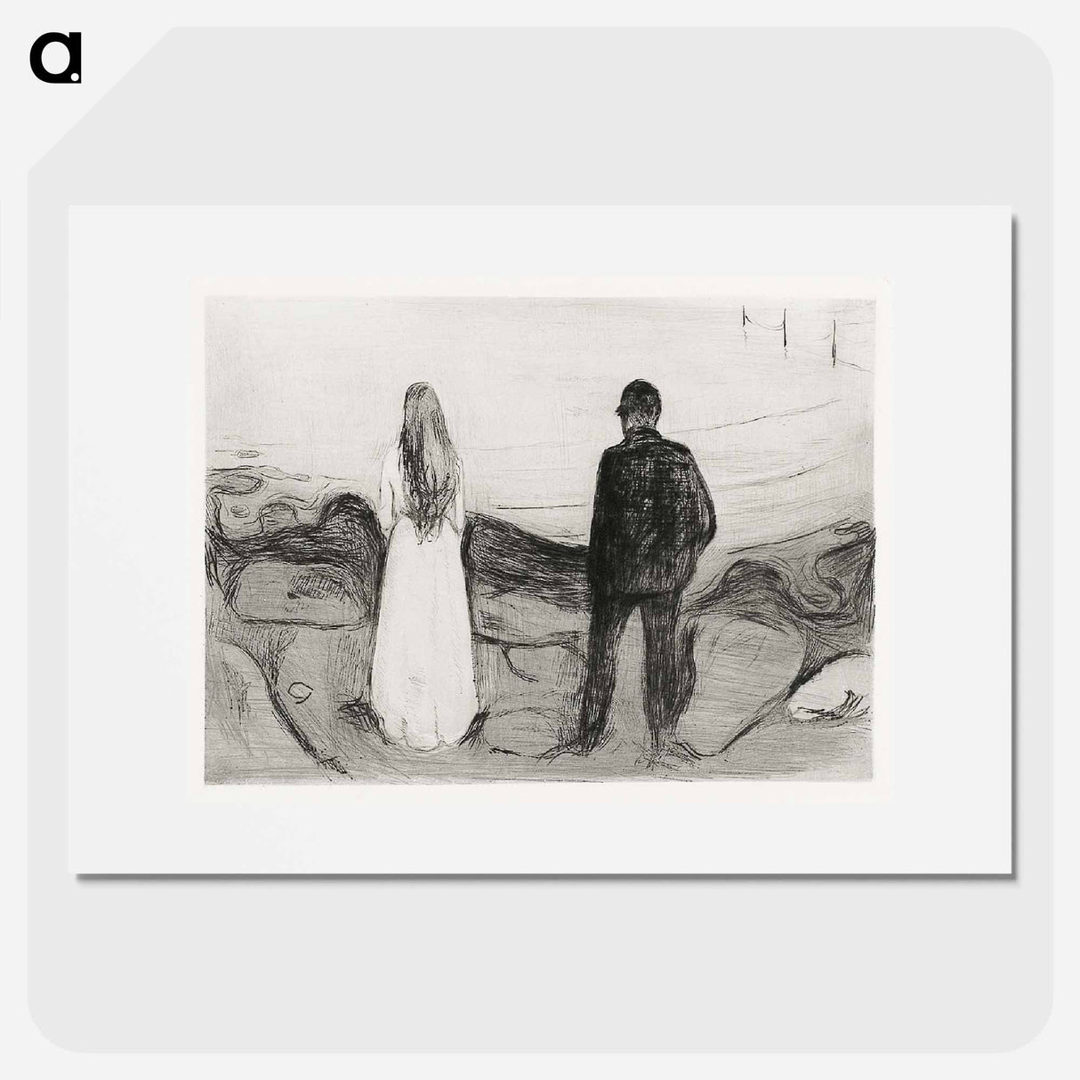 Two Human Beings. The Lonely Ones - Edvard Munch Poster.