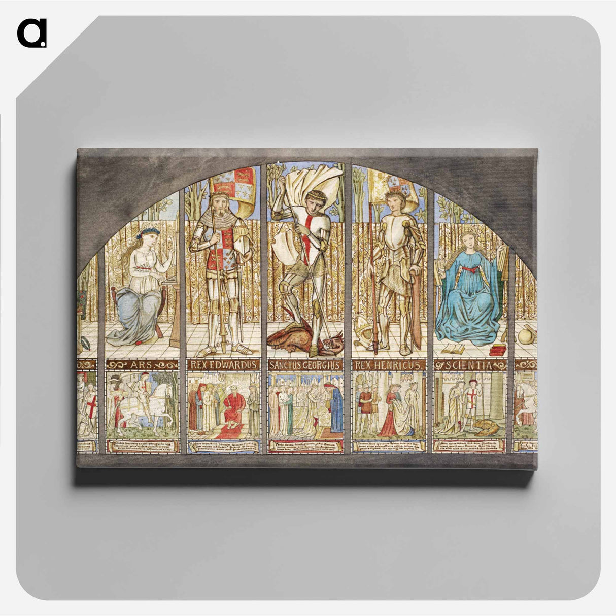 Wars of the Roses - Edward IV, Henry VI, St George with Allegory - エドワード バーン ジョーンズ Canvas.