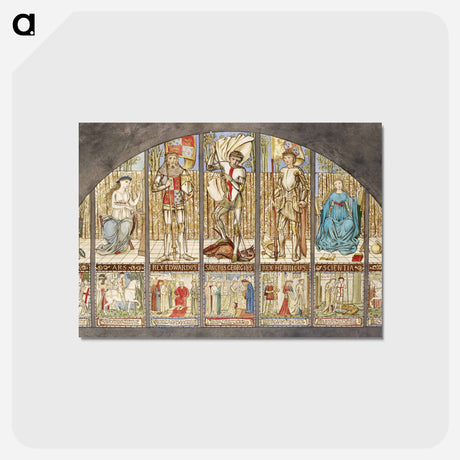 アートポストカード-Wars of the Roses - Edward IV, Henry VI, St George with Allegory - エドワード バーン ジョーンズ Postcard.