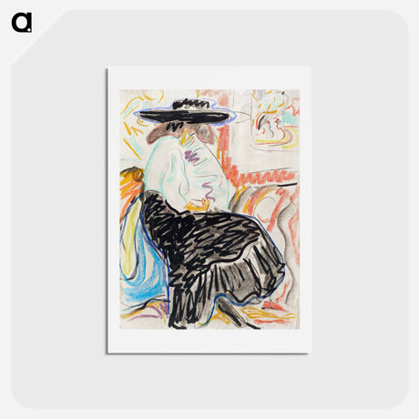 アートポストカード-Seated Woman in the Studio - エルンスト ルートヴィヒ キルヒナー Postcard.