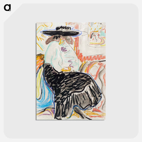 アートポストカード-Seated Woman in the Studio - エルンスト ルートヴィヒ キルヒナー Postcard.