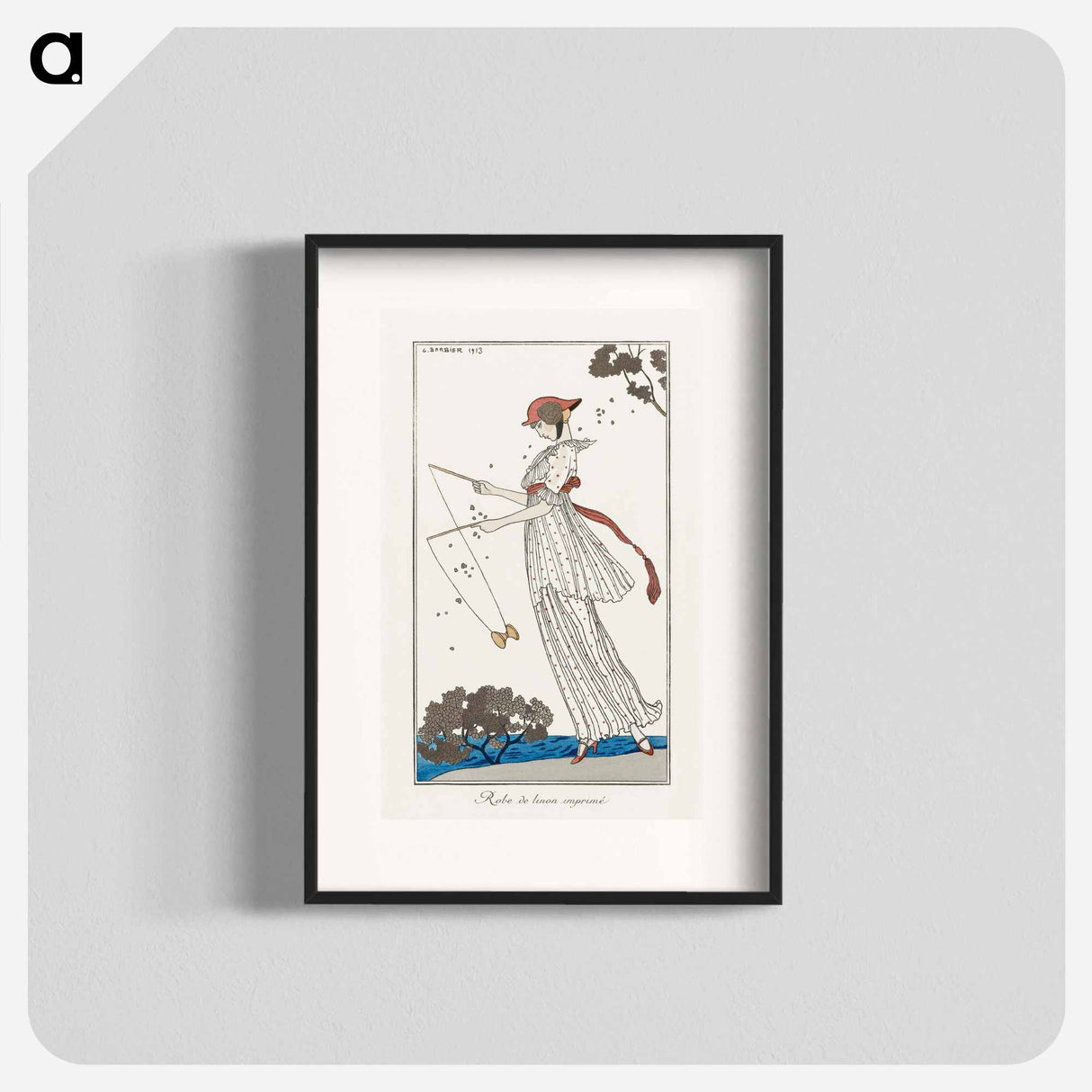 Costumes Parisiens: Robe de linon imprimé - ジョージ バービエ Poster.