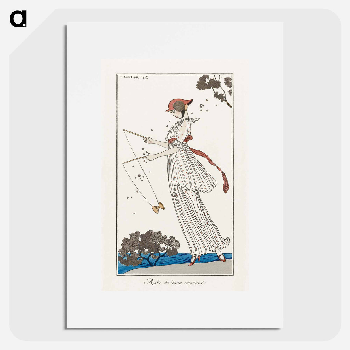 Costumes Parisiens: Robe de linon imprimé - ジョージ バービエ Poster.