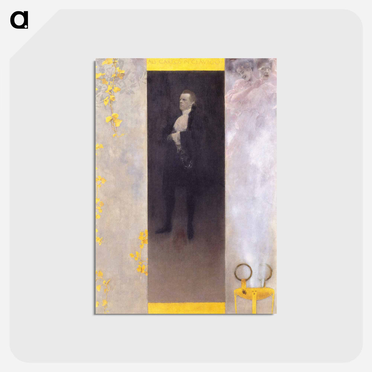アートポストカード-Der Hofschauspieler Josef Lewinsky als Carlos in Clavigo - グスタフ クリムト Postcard.