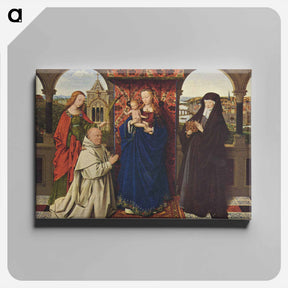 アートパネル-Virgin and Child with Saints and Donor - ヤン ファン エイク Canvas.