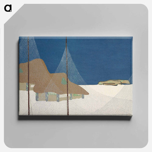 Fishing village from Momoyogusa–Flowers of a Hundred Generations - 神坂 雪佳 Canvas.