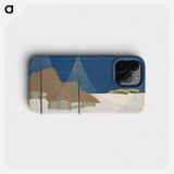 Fishing village from Momoyogusa–Flowers of a Hundred Generations - 神坂 雪華 Phone Case.