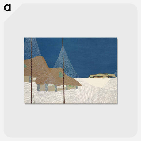 アートポストカード-Fishing village from Momoyogusa–Flowers of a Hundred Generations - 神坂 雪佳 Postcard.