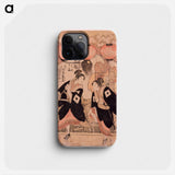 Niwaka Festival, Yoshiwara, Performance of Flower Viewing Dance by Kitagawa Utamaro - 喜多川 歌麿 Phone Case.