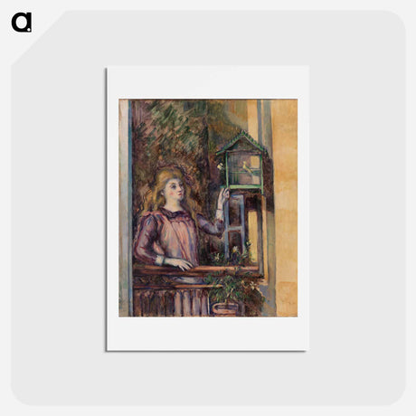 アートポストカード-Girl with Birdcage - ポール セザンヌ Postcard.