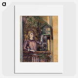 Girl with Birdcage - Paul Cezanne Poster.