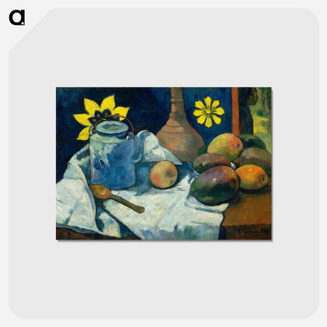 アートポストカード-Still Life with Teapot and Fruit - ポール ゴーギャン Postcard.