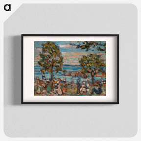 アートポスター-Beach Scene with Two Trees - ポール シニャック Poster.