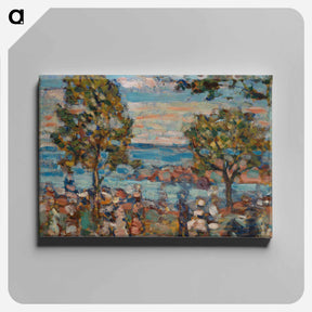 アートパネル-Beach Scene with Two Trees - ポール シニャック Canvas.
