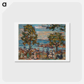アートポストカード-Beach Scene with Two Trees - ポール シニャック Postcard.