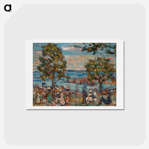 Beach Scene with Two Trees - Paul Signac Postcard.