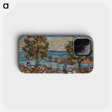 Beach Scene with Two Trees - ポール シニャック Phone Case.