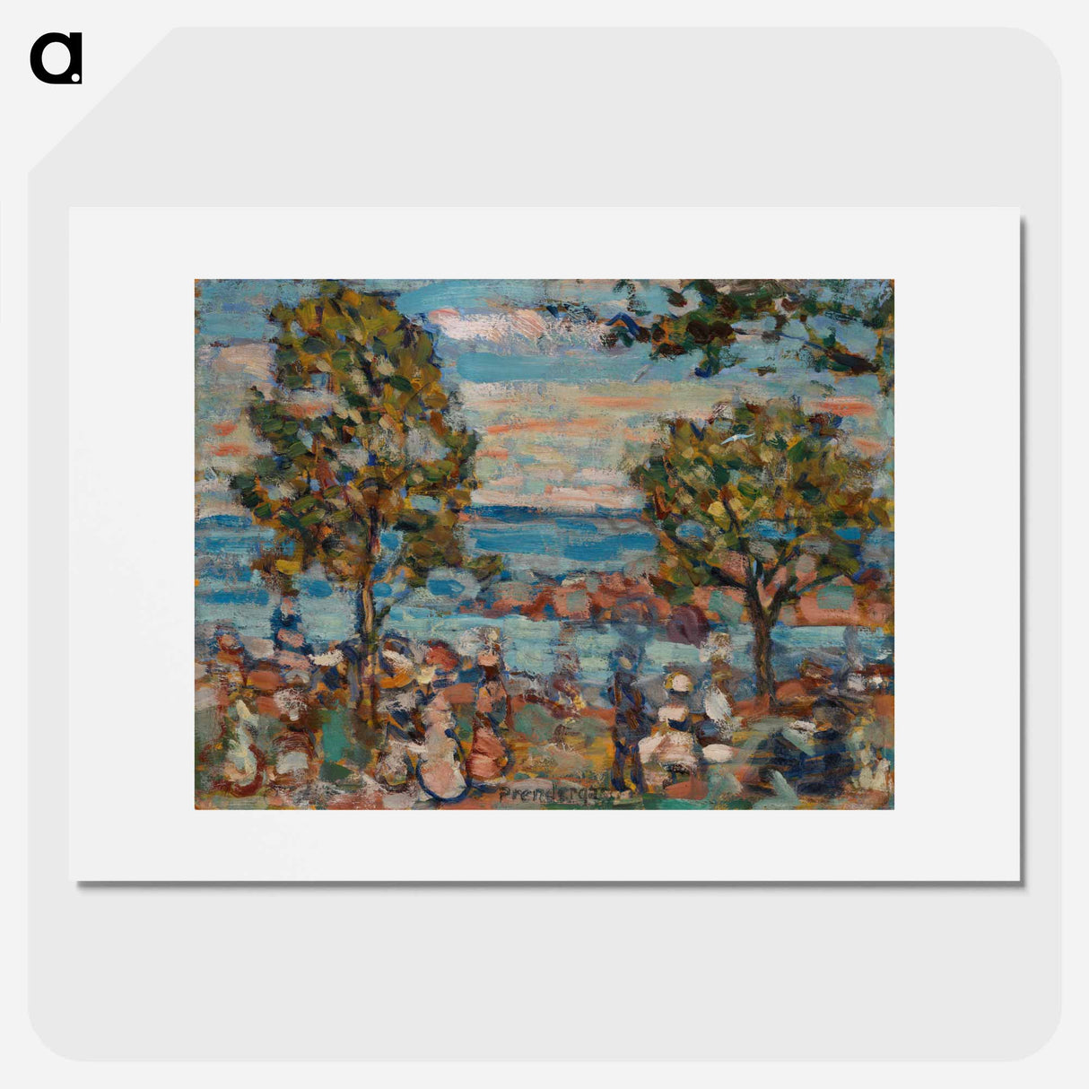 Beach Scene with Two Trees - ポール シニャック Poster.